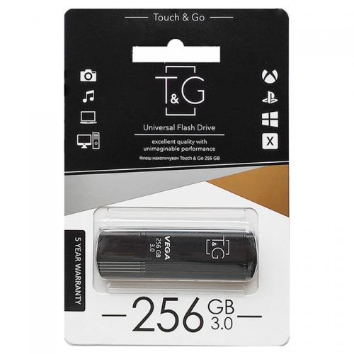 Флеш-драйв USB 3.0 Flash Drive T&G 121 Vega Series 256GB Black