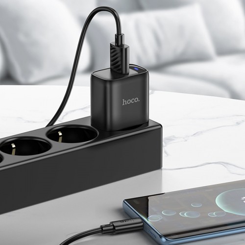 Сетевое зарядное устройство Hoco C140A Smart QC3.0 (1USB/3A) Black
