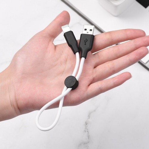 Дата кабель Hoco X21 Plus Silicone Lightning Cable (0.25m) White