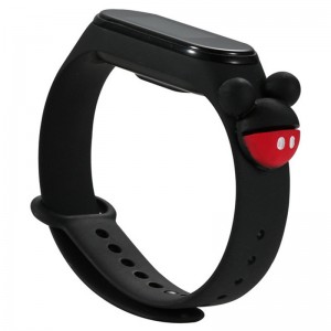 Силиконовый ремешок Cartoon Face для Xiaomi Mi Band 3/4 Маус Black