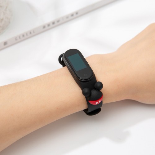Силіконовий ремінець Cartoon Face для Xiaomi Mi Band 3/4 Маус Black