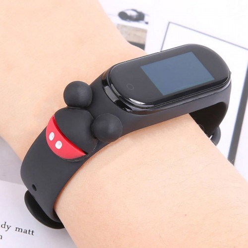 Силіконовий ремінець Cartoon Face для Xiaomi Mi Band 3/4 Маус Black