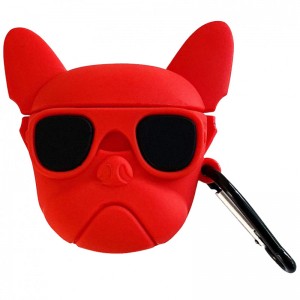 Силиконовый футляр Brand для наушников AirPods Pro / Pro 2 + карабин Karl Lagerfeld red