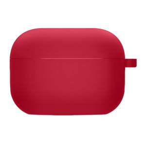 Силиконовый футляр с микрофиброй для наушников Airpods Pro 2 / Pro Rose Red