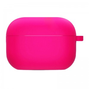 Силіконовий футляр з мікрофіброю для навушників Airpods Pro 2 / Pro Barbie pink