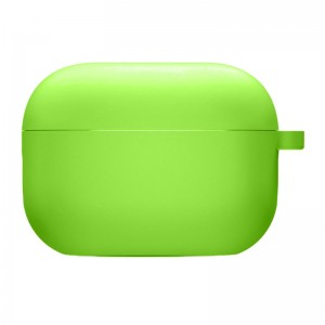 Силіконовий футляр з мікрофіброю для навушників Airpods Pro 2 / Pro Neon green
