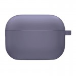 Силиконовый футляр с микрофиброй для наушников Airpods Pro 2 / Pro Lavender Grey