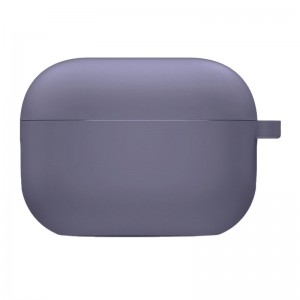 Силиконовый футляр с микрофиброй для наушников Airpods Pro 2 / Pro Lavender Grey