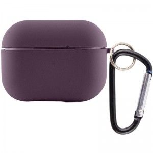 Силиконовый футляр с микрофиброй для наушников Airpods Pro 2 / Pro Elderberry