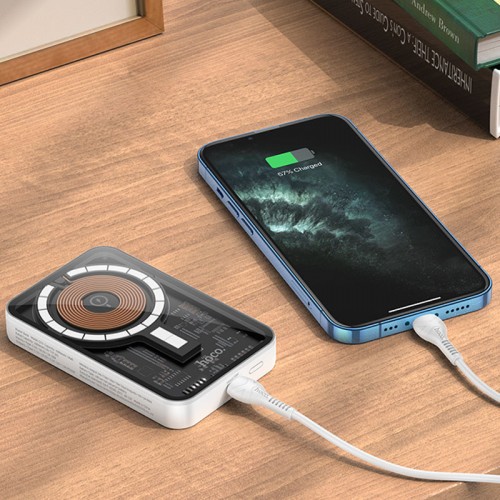 Power Bank Hoco Q10A Transparent PD20W с БЗУ 10000 mAh White