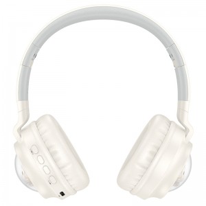 Накладні бездротові навушники Hoco W50 Cute fun (Milky White)