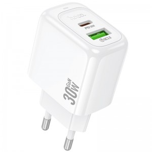 Сетевое зарядное устройство Hoco CS55A Surplus PD30W+QC3.0 (1USB-A/1C) (White)