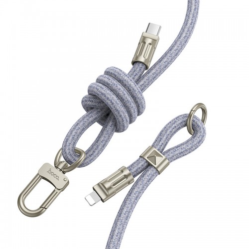 Дата кабель-шнурок Hoco GH7 Elegant Type-C to Lightning (1.8m) (Denim Blue)