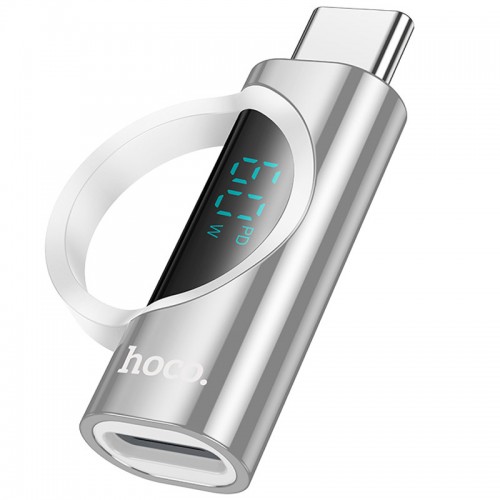 Переходник Hoco UA32A Type-C male to Lightning female display adapter (Silver)