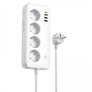 Удлинитель Hoco AC22 Sunlight (PD30W/1C/3A/4xSocket) (1.5m) (White)