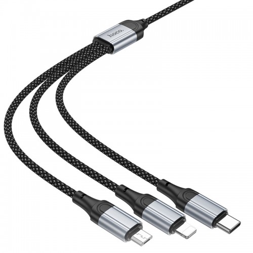 Дата кабель Hoco X102 Fresh 3in1 USB to Lightning + MicroUSB + Type-C (1m) (Black)