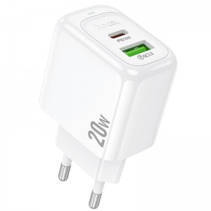 Сетевое зарядное устройство Hoco CS54A Surplus PD20W+QC3.0 (1USB-A/1C) (White)