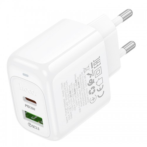 Сетевое зарядное устройство Hoco CS54A Surplus PD20W+QC3.0 (1USB-A/1C) (White)