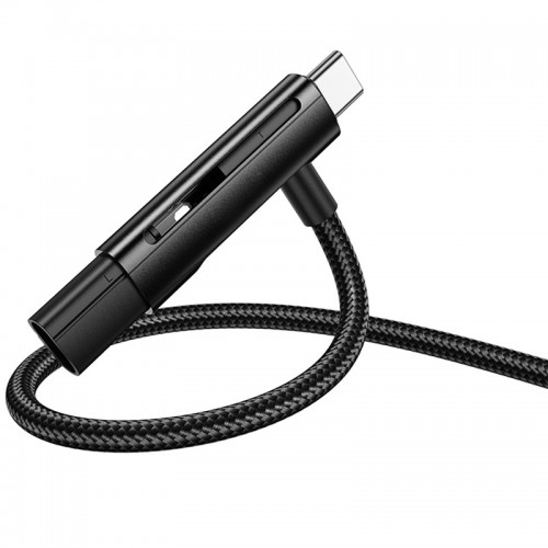 Дата кабель Hoco U135 Incredible 2in1 Type-C to Lightning/Type-C (1m) (Black)