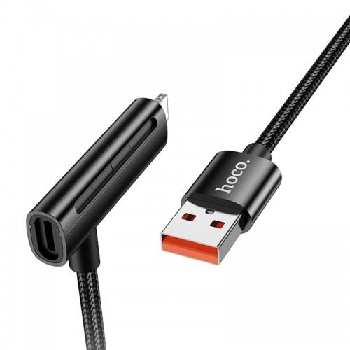 Дата кабель Hoco U135 Incredible 2in1 USB to Lightning/Type-C (1m) (Black)