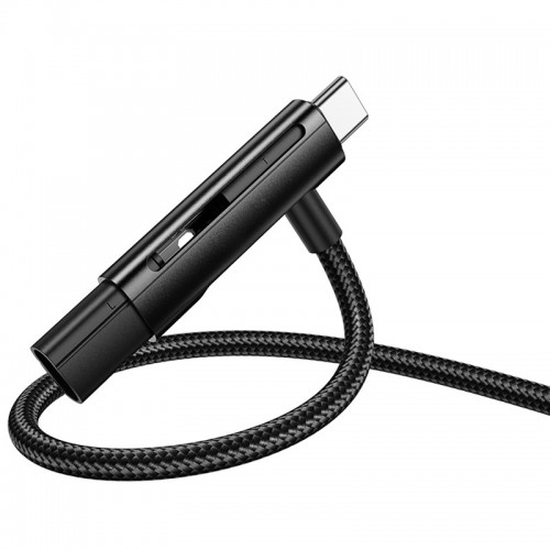 Дата кабель Hoco U135 Incredible 2in1 USB to Lightning/Type-C (1m) (Black)