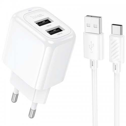 Сетевое зарядное устройство Hoco CS51A Surplus (2USB-A) + Type-C (White)