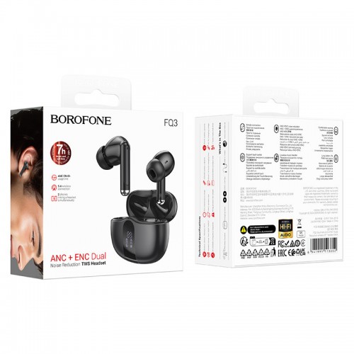 Беспроводные TWS наушники BOROFONE FQ3 Soulmate ANC+ENC (Black)