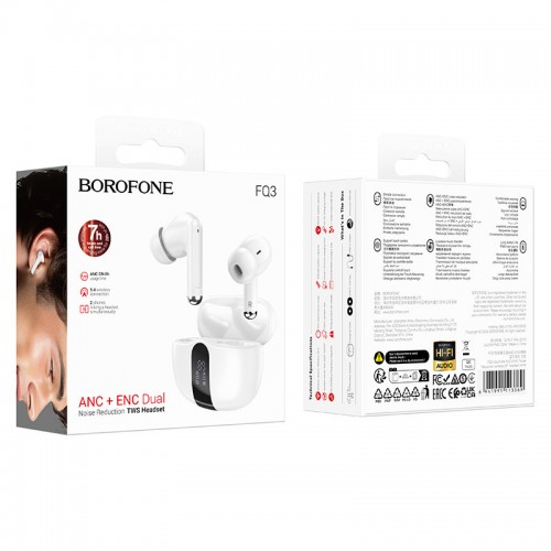 Беспроводные TWS наушники BOROFONE FQ3 Soulmate ANC+ENC (White)