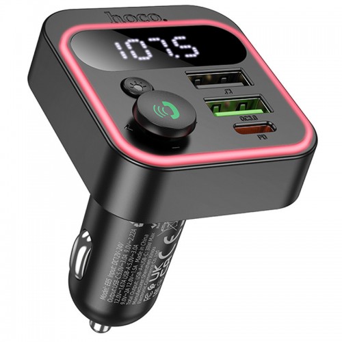 Автомобильное зарядное устройство FM модулятор Hoco E85 Tiger PD20W+QC3.0 (Black)