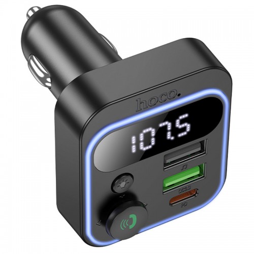 Автомобильное зарядное устройство FM модулятор Hoco E85 Tiger PD20W+QC3.0 (Black)
