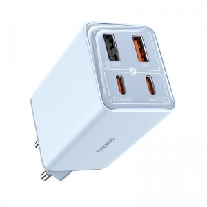 Сетевое зарядное устройство Baseus GaN6 Pro OS 2C+2U 65W + Type-C to Type-C 100W (1m) (P10162701) (Galaxy Blue)