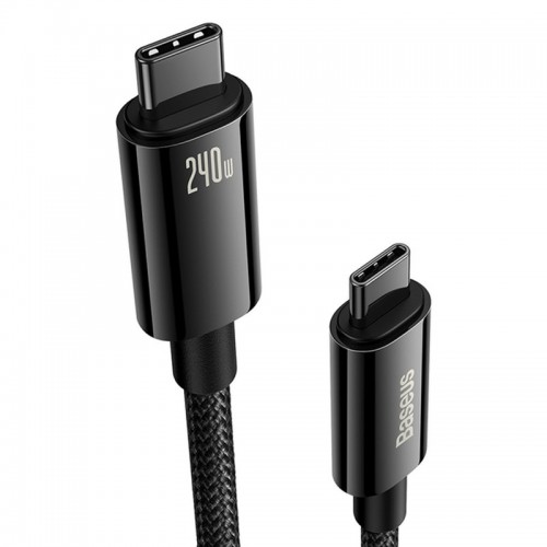 Дата кабель Baseus Tungsten Gold Type-C to Type-C Cable 240W (3m) (CAWJ040020) (Black)