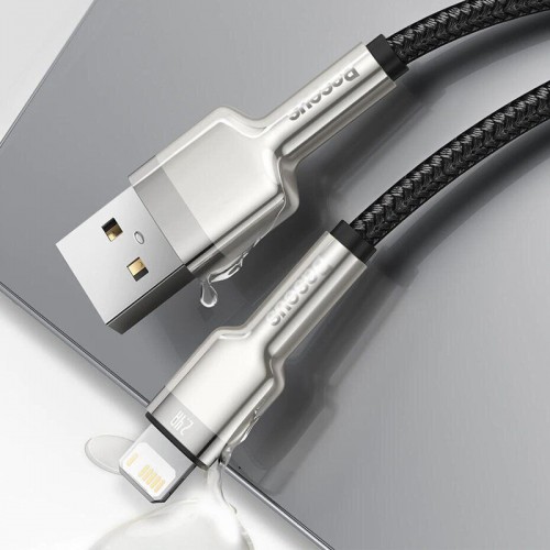 Дата кабель Baseus Cafule Series Metal USB to Lightning 2.4A (1m) (CALJK-A0) (Black)