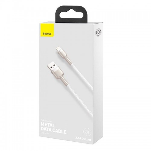 Дата кабель Baseus Cafule Series Metal USB to Lightning 2.4A (1m) (CALJK-A0) (White)