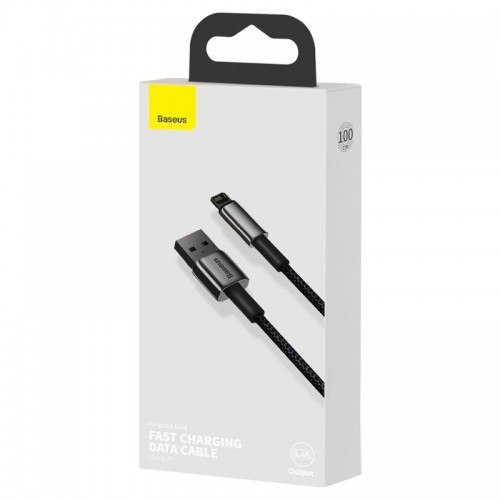 Дата кабель Baseus Tungsten Gold USB to Lightning Cable 2.4A (1m) (CALWJ-0) (Black)