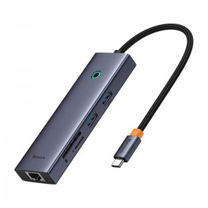 Переходник Baseus Hub UltraJoy 7-Port (Type-C to HDMI4K@60Hz+USB3.0*2+PD+SD/TF3.0+3.5mm) (B0005280) (Slate Grey)