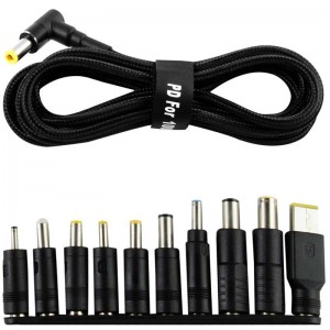 Кабель USB-C to DC 100W с набором переходников для ноутбука 10in1 (Black)