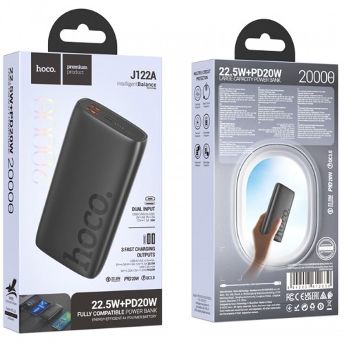 Power Bank Hoco J122A Respect 22.5W+PD20W 20000 mAh (Black)