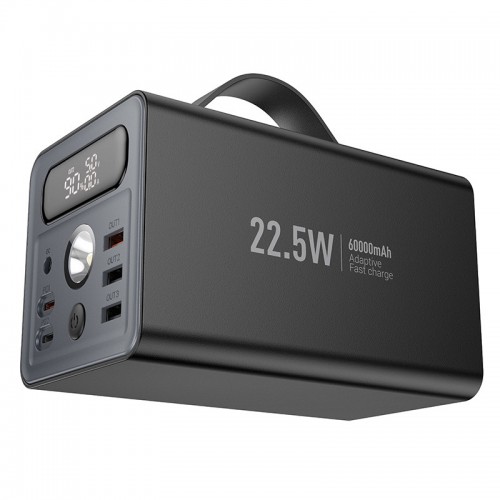 Power Bank Hoco J138 22.5W+PD20W+DC12V 60000 mAh (Black)