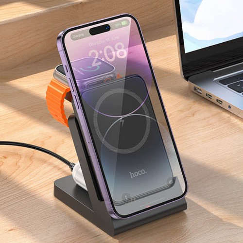 Power Bank + зарядная станция Hoco J149 Victory 3in1 magnetic с БЗУ 5000 mAh (Black)