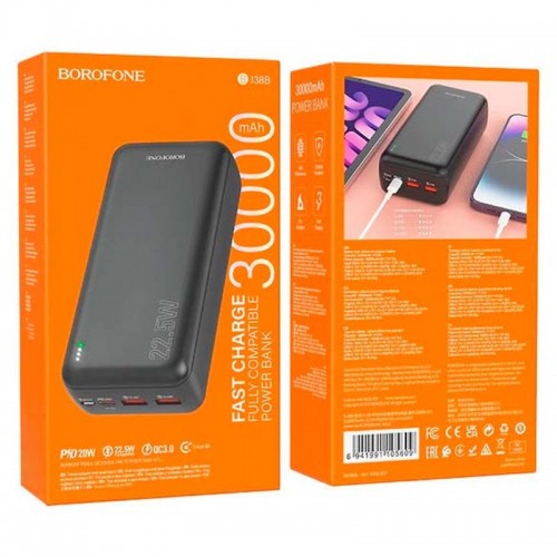 Power Bank BOROFONE BJ38B 22.5W+PD20W 30000 mAh (Black)