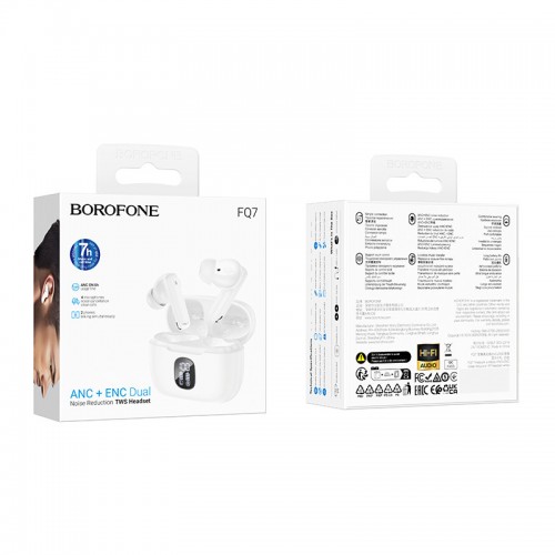 Бездротові TWS навушники BOROFONE FQ7 Treasure ANC+ENC (White)