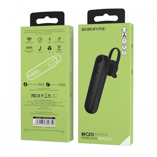 Bluetooth гарнітура Borofone BC20 Smart (Black)