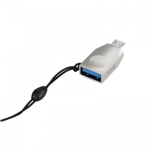 Переходник Hoco UA10 OTG USB to MicroUSB (Silver)
