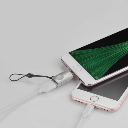 Переходник Hoco UA10 OTG USB to MicroUSB (Silver)