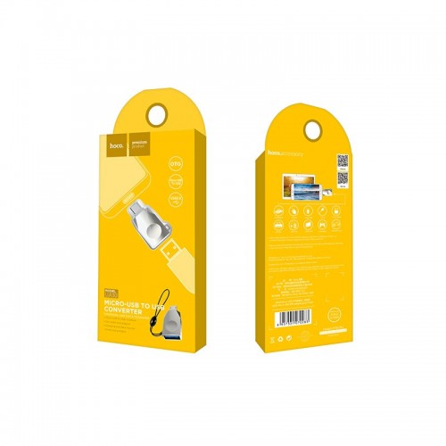 Переходник Hoco UA10 OTG USB to MicroUSB (Silver)