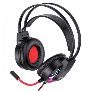 Накладные наушники Hoco W105 Joyful (USB+3.5mm/1.2m) (Red)