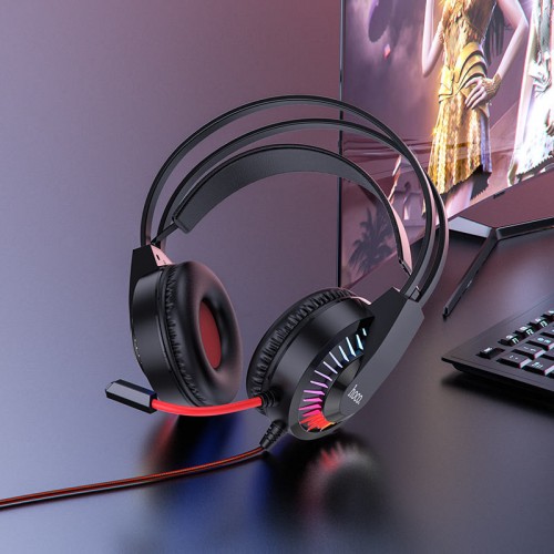 Накладные наушники Hoco W105 Joyful (USB+3.5mm/1.2m) (Red)