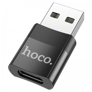Переходник Hoco UA17 USB Male to Type-C Female USB2.0 (Black)
