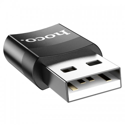 Переходник Hoco UA17 USB Male to Type-C Female USB2.0 (Black)